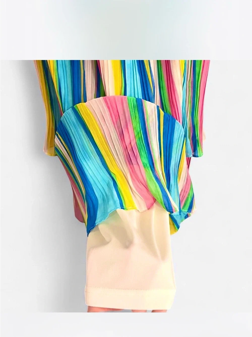 Lulus Gala Ready Multi Stripe Print Off-the-Shoulder Ruffle Midi Dress - Picture 9 of 12